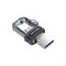 SanDisk Ultra Dual m3.0 | 128 GB USB-Stick | USB Typ-A / Micro-USB 3.2 Gen 1 (3.1 Gen 1) | Schwarz, Silber, Transparent
