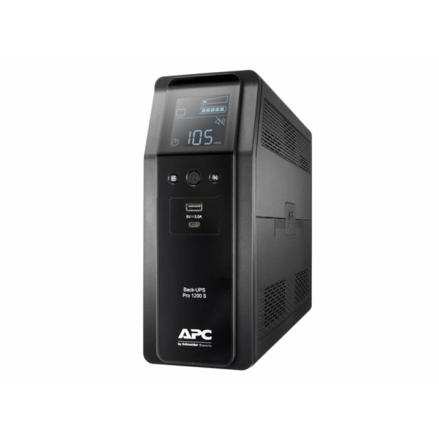 APC Back-UPS Pro BR1200SI | 1200 VA | 8x IEC C13 Steckdosen (6 mit Batterie) | Reine Sinuswelle | AVR Technologie | USB Typ A & C | LCD-Display