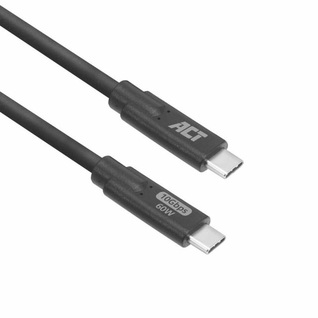 ACT AC7443 | USB 3.2-Kabel | 10 Gbit/s | 60 W | USB-C auf USB-C | 3 m | Schwarz
