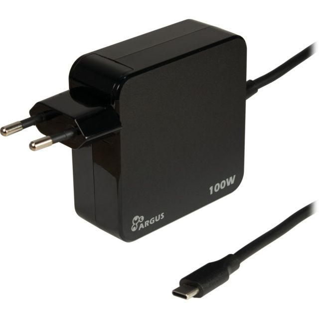 Inter-Tech PD-2100 | USB-C Ladegerät 100W | Schwarz | Mit Integriertem Kabel