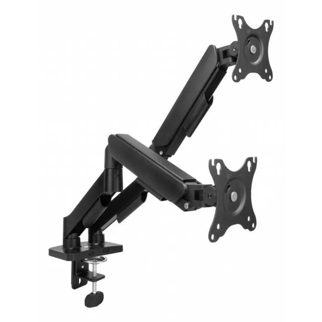 ACT AC8314 Essentials Monitorarm | Verstellbare Monitor-Tischhalterung | Bis zu 35 Zoll | Max. 2x 9 kg | VESA 75x75 / 100x100 | 2 Monitore | Gasfeder | B-Ware (geöffnete Verpackung)