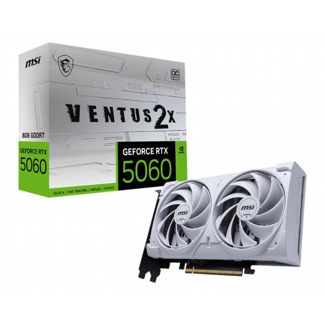 MSI GeForce RTX 5060 VENTUS 2X OC WHITE | 8GB GDDR7 | DLSS 4 | Grafikkarte | Nvidia GPU