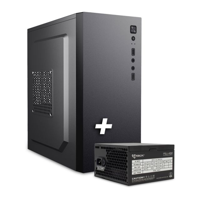 SBOX PCC-12 | Micro-ATX PC-Gehäuse | Inklusive 500W Netzteil | USB 3.0