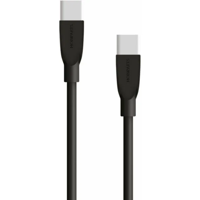Mobiparts USB-C-auf-USB-C-Kabel | 3 A 60 W | 2 Meter | Schwarz