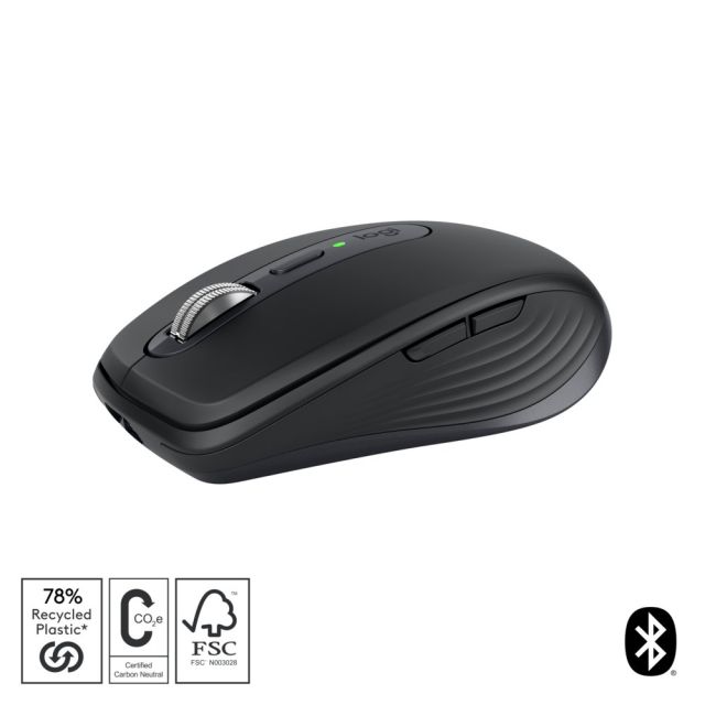 Logitech MX Anywhere 3S | Kabellose Maus | Rechtshändig | RF + Bluetooth | 8000 DPI | Graphit