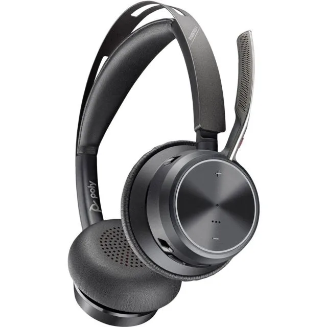 HP Poly Voyager Focus 2 UC Stereo | Bluetooth-Headset | USB-C (mit USB-A-Adapter) | Schwarz