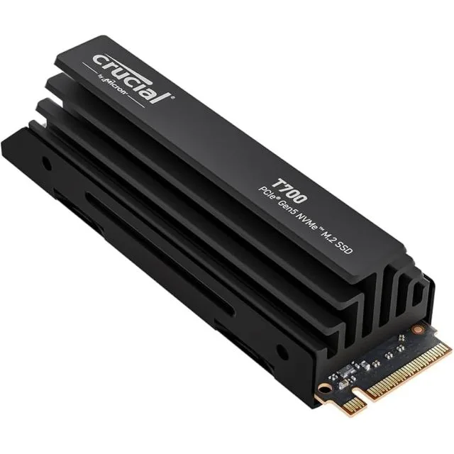 Crucial T700 | 1TB NVMe SSD | M.2 Gen5 | 11.700 MB/s Lesen | 9.500 MB/s Schreiben | Kühlkörper