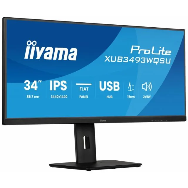 iiyama ProLite XUB3493WQSU-B6 | 34" Ultrawide IPS-Monitor | 3440 x 1440 UWQHD | 120 Hz | LED | Schwarz