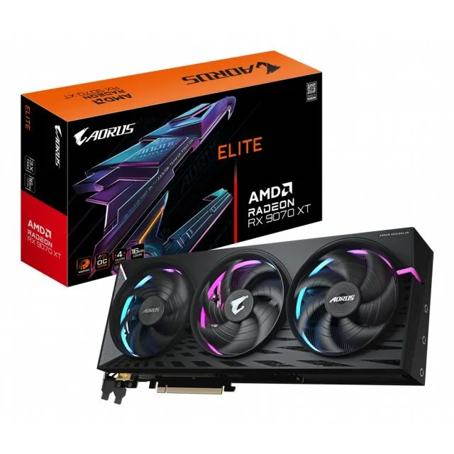 Gigabyte AORUS Radeon RX 9070 XT ELITE | 16GB GDDR6 VRAM | Grafikkarte | GPU | AMD