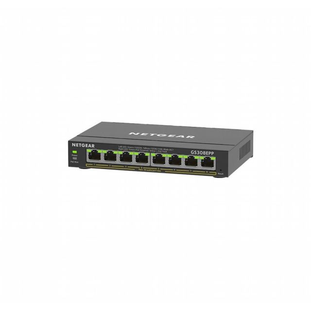 NETGEAR GS308EPP | 8-Port Gigabit Ethernet Switch | High-Power PoE+ | Schwarz