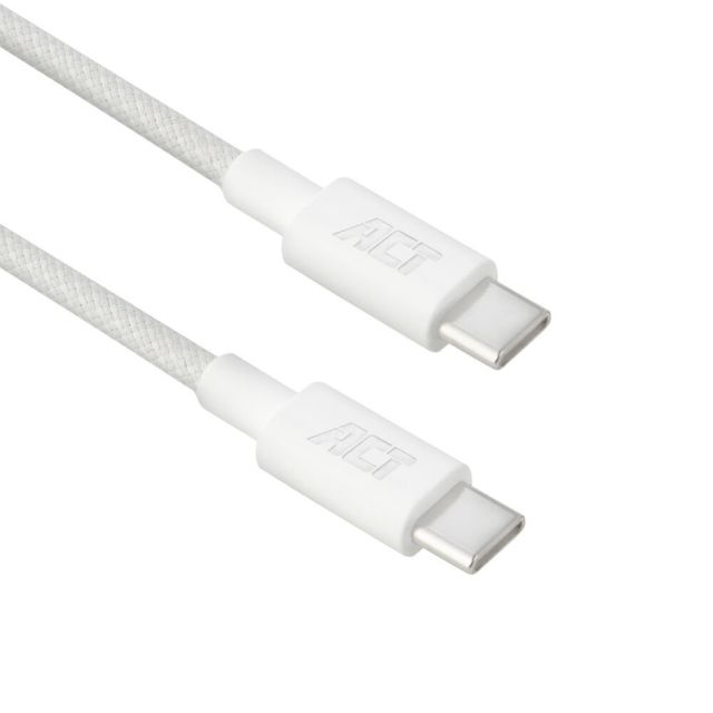 ACT AC3084 | USB 2.0-Kabel | USB-C auf USB-C | 240 W | 480 Mbit/s | Weiß | 1 Meter