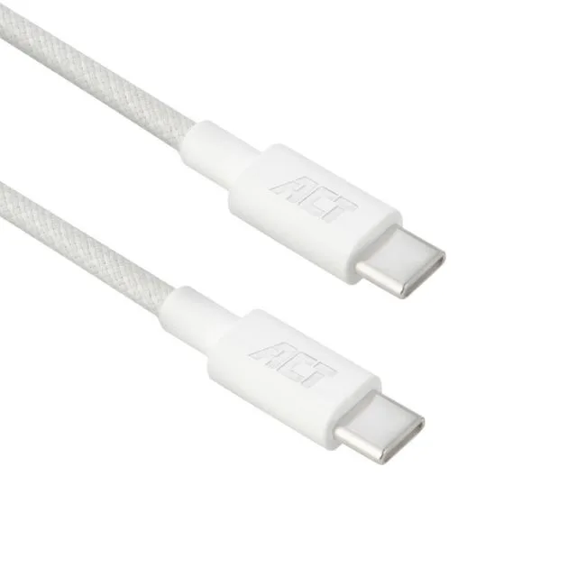 ACT AC3084 | USB 2.0-Kabel | USB-C auf USB-C | 240 W | 480 Mbit/s | Weiß | 1 Meter