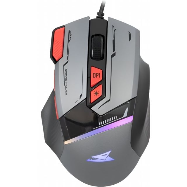 Baracuda MANTA RGB | Kabelgebundene Gaming-Maus | Rechtshändig | USB-A | 12800 DPI | Grau