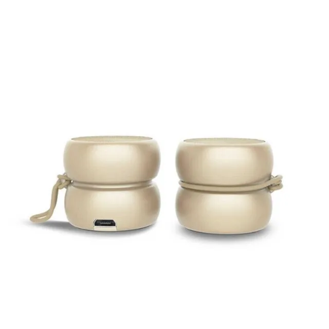 Xoopar YOYO 2x3W | Tragbarer Bluetooth-Lautsprecher | Integrierte Selfie-Fernbedienung | Gold