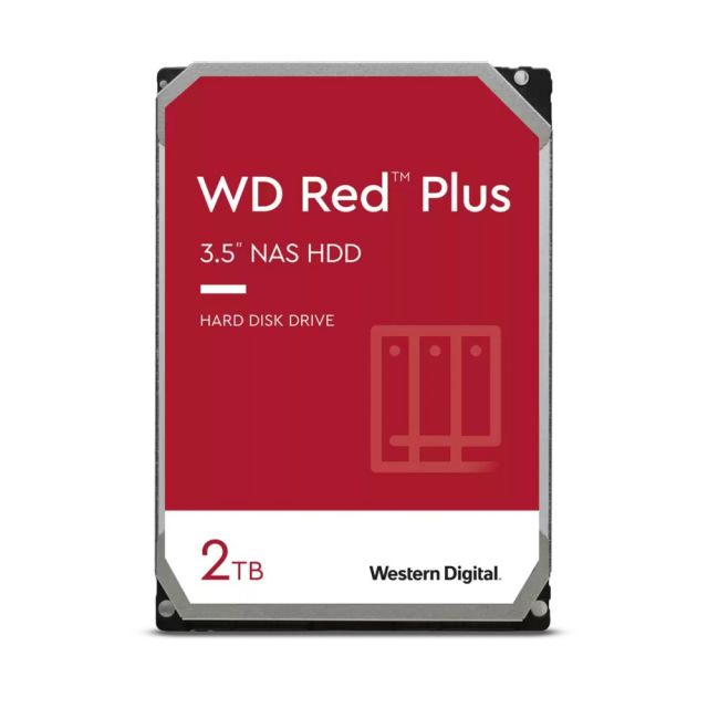 WD Red Plus 2 TB | 3,5"-Festplatte | SATA III | 5400 U/min | 256 MB Cache | NAS | Geöffnet