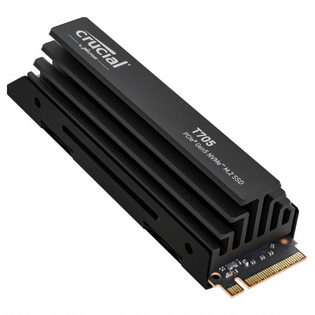Crucial T705 | 2 TB NVMe SSD | M.2 Gen5 | bis zu 14.500 MB/s Lesen | bis zu 12.700 MB/s Schreiben | Kühlkörper