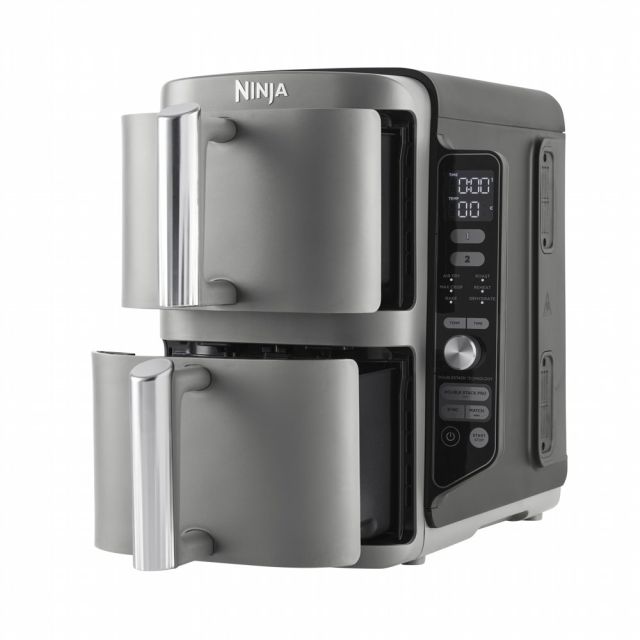 Ninja SL400EU Double Stack XL | Heteluchtfriteuse | Dubbel 9,5 l | 2470 W | Zwart, Grijs