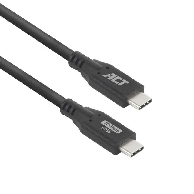 ACT | USB 3.0-Kabel | 10 Gbit/s | 60 W | USB-C auf USB-C | 2 m | Schwarz