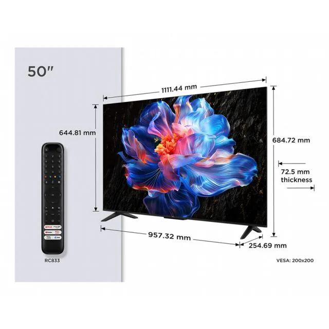 TCL 50P6K | 50" 4K UHD LED-Fernseher | HDR10 | Google TV