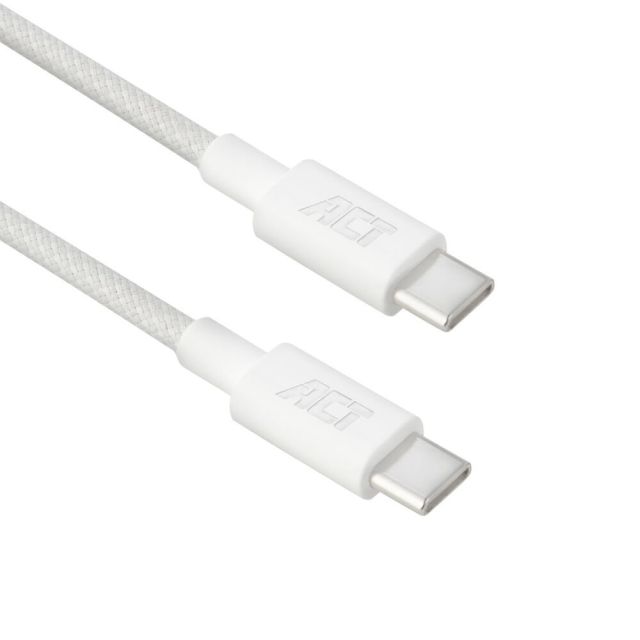 ACT AC3080 | USB 2.0-Kabel | USB-C auf USB-C | 60 W | 480 Mbit/s | Weiß | 1 Meter