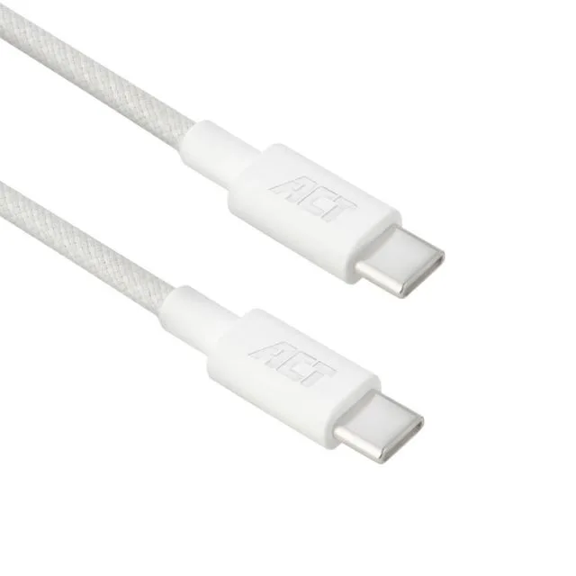 ACT AC3080 | USB 2.0-Kabel | USB-C auf USB-C | 60 W | 480 Mbit/s | Weiß | 1 Meter