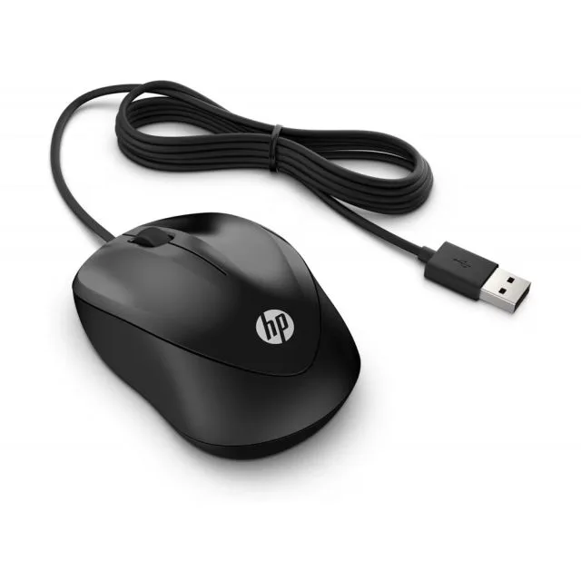 HP 1000 | Kabelgebundene Maus | Für Links- und Rechtshänder | 1000 DPI | Schwarz