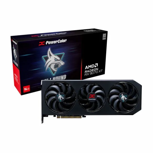 PowerColor Hellhound AMD Radeon RX 9070 XT | 16GB GDDR6 VRAM | Grafikkarte | GPU | AMD