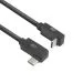 ACT AC7482 | USB 3.2 Gen 2 Kabel | USB-C (abgewinkelt links/rechts) auf USB-C (abgewinkelt oben/unten) | 60 W | 10 Gbit/s | 2 m | Schwarz