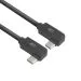 ACT AC7488 | USB 3.2 Gen 2 Kabel | USB-C (abgewinkelt links/rechts) auf USB-C (abgewinkelt links/rechts) | 60 W | 10 Gbit/s | 2 m | Schwarz
