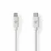 Nedis CCGL39650WT20 | Lightning-auf-USB-C-Kabel | 2 m | Lightning-Stecker auf USB-C-Stecker | Laden und Synchronisieren | Weiß