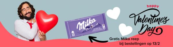 Valentijnsdag gratis Milka reep